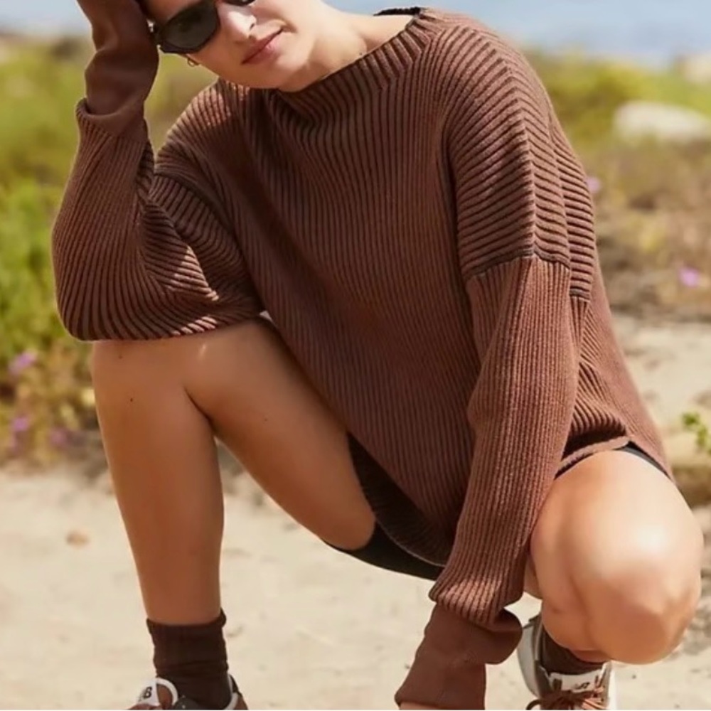 Varley Emily Rib Knit Sweater Women’s M Revolve Brand Quiet Luxury Cozycore